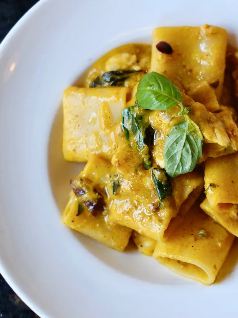 Pasta with fresh basilico